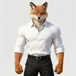 beautiful portrait commission of a male furry anthro!!! burly coyote wearing a white button-down shirt, black slacks, and suspenders. Atmospheric. Character design by charlie bowater, ross tran, artgerm, and makoto shinkai, detailed, inked, western comic book art