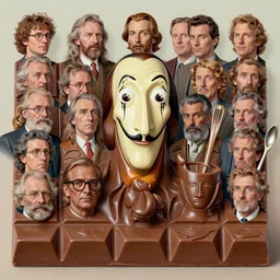 toffee chocolate creation by beeple artgerm, gonsalves, amanda sage bauhaus salvador dali bernie wrightson bruce pennington, bernardi, kinkade, peter elson, mcquarrie, lacoste, rhads, syd mead, masson, frank stella. hyper - realistic, surrealism,