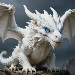 realsitic blue eyes white dragon by gregory crewdson