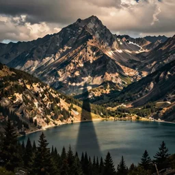 mountains, trees, and lake, shadowrun