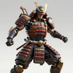 a powerful cybernetic shogun, ultra realistic, hyper detailed, cinematic, action pose, digital art, trending on artstation, 4k, rich colors,