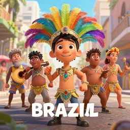 poster for a film animation called ( brazil carnival ), 8 k, hd, dustin nguyen, akihiko yoshida, greg tocchini, greg rutkowski, cliff chiang