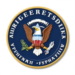 presidential seal with a rocket instead of an eagle
