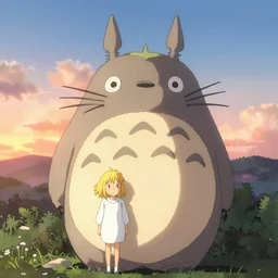 A full body portrait of twi brother and sister with golden short hair as My Neighbour Totoro, white wearing, digital art, fantasy art, volumetric lighting, dreamy and ethereal, sunset, art by Kyoto Animation, anime illustration, trending on Pixiv.