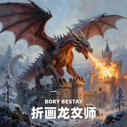 hyperrealistic fantasy oil painting, as a book cover illustration, of a lifelike medieval dragon breathing fire upon a castle, as a dnd character, ultradetailed, surrounded by cold taiga, high readability, trending on artstation, dreamlike, art by brothers hildebrandt