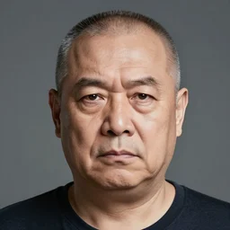 a portrait of a stern older man with a round face and a salt and pepper goatee, in the style of a soviet era propaganda poster