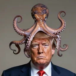an octopus on donald trumps head