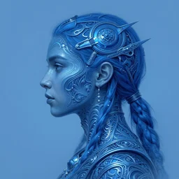 : side profile blue avatar, fantasy magic,, intricate, sharp focus, illustration, highly detailed, digital painting, concept art, jahbu art and paul lewin and kehinde wiley, masterpiece