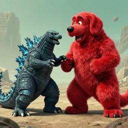clifford the big red dog fighting godzilla