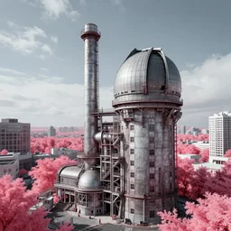 a beautiful photorealistic rendering of industrial architecture city architecture observatory by owen d. pomery, bioshock cgsociety infrared vice city partly sunny, archdaily, wallpaper, highly detailed, trending on artstation.