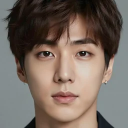 Old portrait of Jungkook kpop artist, realistic, face portrait, real life, front view, detailed face, 8k, 50mm focal length