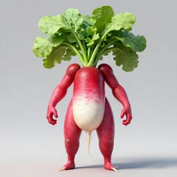 radish humanoid, symmetrical, highly detailed, digital art, sharp focus, trending on art station, anime art style