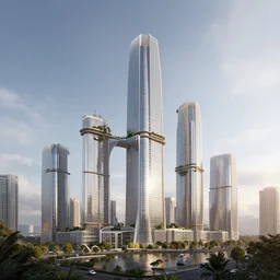 utopian skyscraper complex architecture, octane render, realistic, unreal engine 5, raytracing, trending on artstation