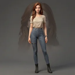 beautiful girl, full body, high detail of the face, 1 / 8 style by andrei riabovitchev