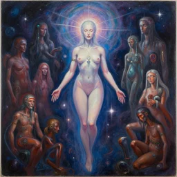 a beautiful painting of a feminine cosmic dmt entity of the upper planes by daniela uhlig and artgerm and wlop and loish and alex grey and wlop