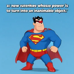 “a new superhero whose power is to turn into an inanimate object.”