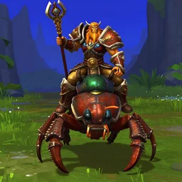 warrior riding hercules beetle mount, facing camera, world of warcraft mount, psx graphics, fantasy mmorpg screenshot