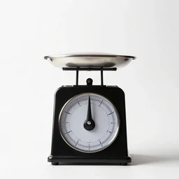 minimalist vintage scale, professional product shot, isolated on a pure white background, centered, entire object in frame, sharp focus, soft studio lighting