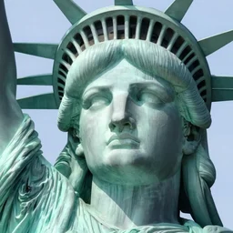 photo portrait beautiful real woman as the statue of liberty hyper realistic face, beautiful eyes, hyper detailed, smooth