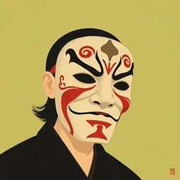 hannaya mask illustration by satoshi con, ilya kuvshinov, michael hutter, adrian tomine