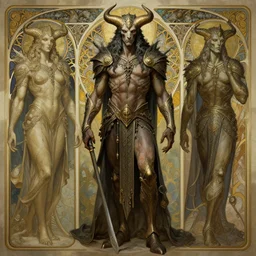 a detailed full body portrait of a lycan, by greg rutkowski and justin gerard, digital art, monstrous, art nouveau, barokque style, realistic painting, very detailed, fantasy, dnd, character design, trending on artstation