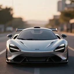 soft bokeh front shot photo of a mclaren concept hyper car, cinematic, fine details, symmetrical, 4 k, digital art, wallpaper