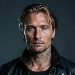 a close - up portrait of a cyberpunk cyborg mads mikkelsen by leonardo da vinci, rule of thirds
