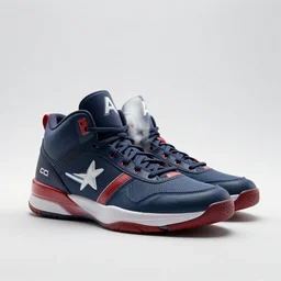 basketball sneakers concept of captain america, octane render, smooth, sharp focus