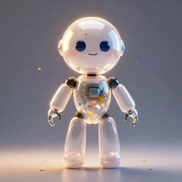 balloon robot filled with confetti, studio lighting, rim lighting, unreal engine 5