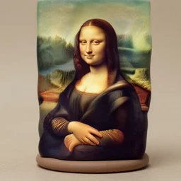 clay model of mona lisa by dalle 2