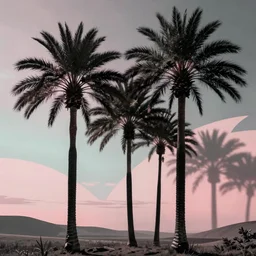colombian wax palms, pastel colors, japanese minimalist art, emo goth, wallpaper
