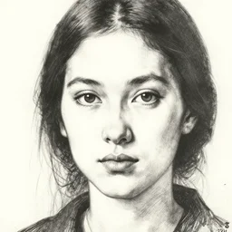 van dyke. study of a womans face. ink