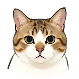 a cat with human ears, coherent digital drawing