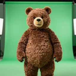 Freddy fazbear in front of a green screen