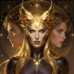 symmetry portrait of the dark phoenix from x - men, glowing lights, intricate, elegant, highly detailed, digital painting, artstation, concept art, smooth, sharp focus, illustration, art by artgerm and greg rutkowski and alphonse mucha