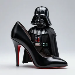 stiletto shoe inspired by darth vader