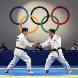 xi jinping and kim jong un as judokas in a match at the olympics