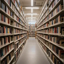 liminal space, modern library, claustrophobic, hyper realistic, detailed, 4k, wide lens photography