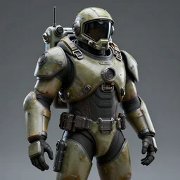 a soldier wearing a full set of advanced submarine power armor, 3 d render, octane, ray tracing, ultra high detail, photorealistic, 8 k