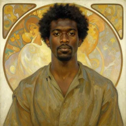 attractive african man, painting by gaston bussiere, craig mullins, greg rutkowski, alphonse mucha