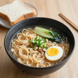 dog soup ramen and bread