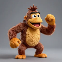 A still of Donkey Kong as a muppet, photo real, photographic, photograph, artstation, trending, award winning, epic lighting, featured