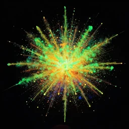 phosphorescent explosion under blacklight