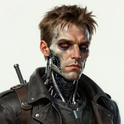 christopher reeve! cell shaded! scary head portrait of half cyborg christopher reeve! cyborg as Borderlands 3 concept art, llustration, postapocalyptic grunge, concept art by  Eric Barnett, highly detailed, sharp focus,alien, HQ, 4K ,art by Eric Barnett