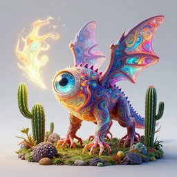 3 d render creature animal sushi cristal eye roots cactus fish wing elemental flush of force nature micro world fluo deepdream gloomhaven, matte painting rpg skill concept art, art nouveau, swirly vibrant color lines, fantastically gaudy, aesthetic octane render, 8 k hd resolution, by ilya kuvshinov and cushart krentz and gilleard james a glowing aura global illumination ray tracing hdr art by artgerm and greg rutkowski and magali villeneuve