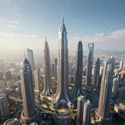 alien megastructure cityscape tallest spire arcology