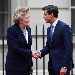 rishi sunak and margaret thatcher shaking hands