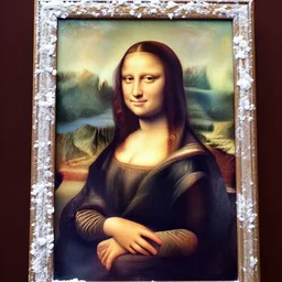 mona lisa covered in frosting