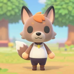 a cute chibi werewolf animal crossing villager. animal crossing character. 3 d render, 3 d model rip, hq, artgerm, arstation,