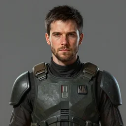 portrait of a man by greg rutkowski, a jedi commander, similar to sam witwer, short black hair in military style, short beard, straight jaw, father figure image, wearing the tactical gear of the galactic alliance, star wars expanded universe, he is about 4 0 years old, highly detailed portrait, digital painting, artstation, concept art, smooth, sharp foccus ilustration, artstation hq